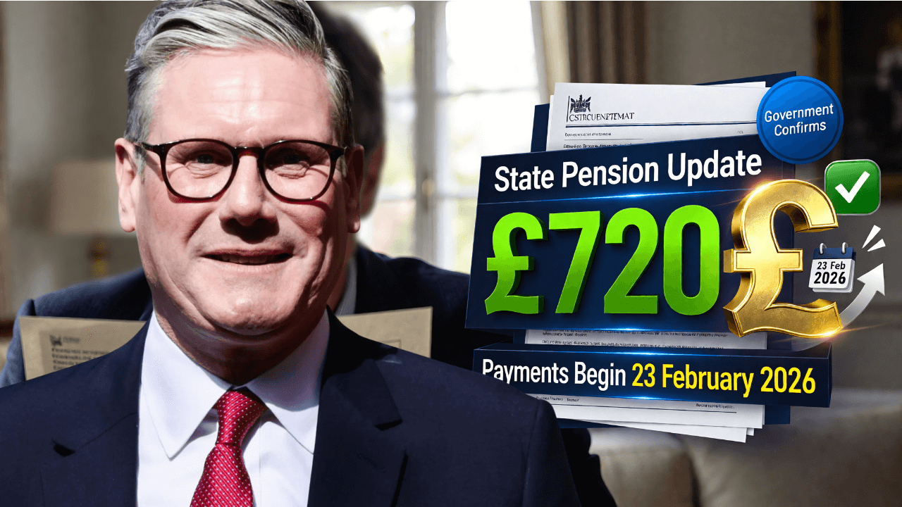 UK Government Confirms £720‑a‑Week State Pension – Payments Begin 23 February 2026